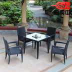 Rattan Chair Outdoor Table And Chair Combination Leisure Furniture Balcony Rattan Woven Outdoor Courtyard Seat Outdoor Five Piece Suit
