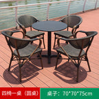 Outdoor Rattan Chair Courtyard Combination Outdoor Cafe Outdoor Courtyard Rattan Table And Chair Balcony Bar Table And Chair Three Piece Set