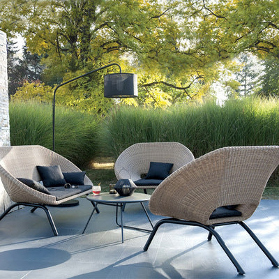 Balcony Leisure Combination Sofa Courtyard Garden Outdoor Rattan Weaving Nordic Hotel Soft Rattan Chair Outdoor Three Piece Set