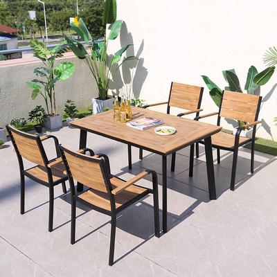 Outdoor Leisure Tables And Chairs Outdoor Nordic Courtyard Outdoor Terrace Plastic Wood Tables And Chairs Combined Furniture Outside The Balcony