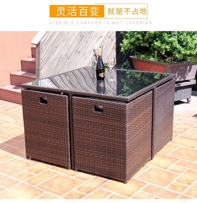 Rattan Chair Tea Table Five Piece Set Of Outdoor Furniture Outdoor Leisure Balcony Tables And Chairs Courtyard Tables And Chairs Combination