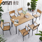 Auman Outdoor Plastic Wood Tables And Chairs Leisure Outdoor Tables And Chairs Combination Garden Cafe Catering Bar Courtyard Tables And Chairs