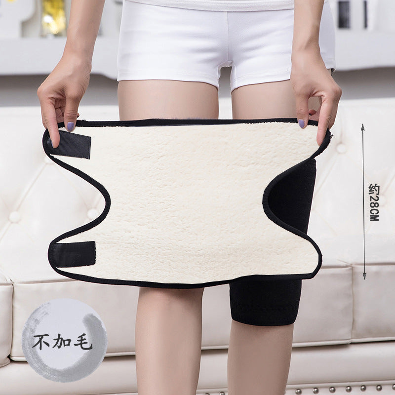 Knee protector, warm men and women, old people, thickened plush paint cover, gluing, double-layer composite cashmere like Velcro