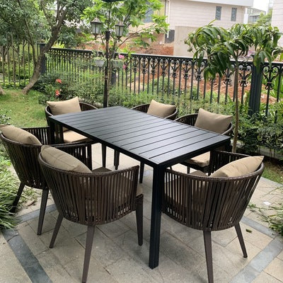 Outdoor Tables And Chairs Courtyard Balcony Outdoor Leisure Outdoor Terrace Garden Waterproof Tea Table Combination Rattan Chair