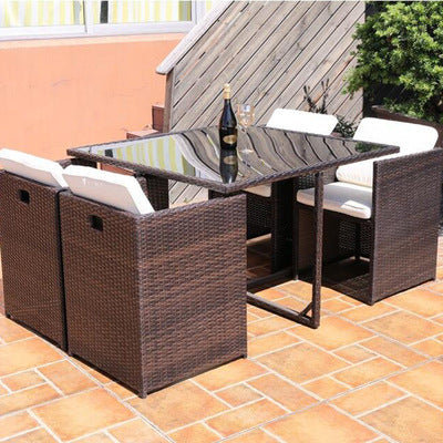 Rattan Chair Tea Table Five Piece Set Of Outdoor Furniture Outdoor Leisure Balcony Tables And Chairs Courtyard Tables And Chairs Combination