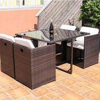 Rattan Chair Tea Table Five Piece Set Of Outdoor Furniture Outdoor Leisure Balcony Tables And Chairs Courtyard Tables And Chairs Combination