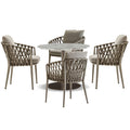 Nordic Leisure Rattan Woven Outdoor Dining Table Chair Tea Table Outdoor Courtyard Cafe Rattan Chair Furniture Garden Terrace Balcony