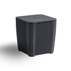 Outdoor Leisure Furniture European Injection Molded PP Plastic Balcony Terrace Storage Bucket Tea Table Storage Box Footstool