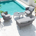 Nordic Rattan Sofa Courtyard Outdoor Rattan Chair Sofa Combination Hotel Outdoor Leisure Ribbon Furniture