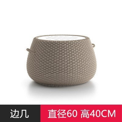 Nordic Outdoor Sofa Balcony Courtyard Rattan Chair Hotel Villa Leisure Rattan Sofa Chair Three Piece Rattan Sofa
