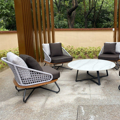 Outdoor Furniture Outdoor Villa Courtyard Rattan Sofa Outdoor Rattan Sofa Combined Rattan Chair Sofa Furniture