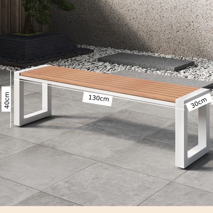 Outdoor Garden Bench,2-3 Person Patio Garden Bench,Metal Support Frame Anticorrosive Seat,Perfect for Deck Porch Balcony Basketball Court Backyard or Park