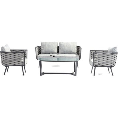 Nordic Outdoor Sofa Tea Table Combination Villa Courtyard Rattan Tables And Chairs Designer Hotel Terrace Furniture Sofa Chairs