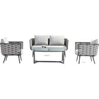 Nordic Outdoor Sofa Tea Table Combination Villa Courtyard Rattan Tables And Chairs Designer Hotel Terrace Furniture Sofa Chairs