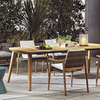 Nordic Outdoor Teak Rattan Tables And Chairs Courtyard Garden Villa Hotel Home Stay Model Room Outdoor Furniture Matching