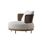 Nordic Outdoor Sofa Villa Courtyard Garden Combined Rattan Sofa Leisure Teak Rattan Chair Sofa