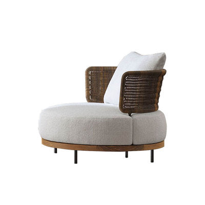 Nordic Outdoor Sofa Villa Courtyard Garden Combined Rattan Sofa Leisure Teak Rattan Chair Sofa