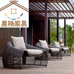 Outdoor Rattan Sofa Courtyard Villa Sales Department Sunscreen Leisure Rattan Chair Combination Outdoor Leisure Furniture