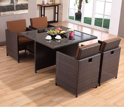Outdoor Rattan Woven Storage Tables And Chairs Leisure Courtyard Terrace Garden Rattan Chair Hotel Resort Modern Rattan Woven Sofa Chair