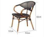 Outdoor Leisure Courtyard Net Cloth Bamboo Rattan Chair Balcony Cafe Five Piece Set Of Combined Tables And Chairs Open-air Restaurant Tables And Chairs
