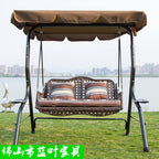 Outdoor Courtyard Double Basket Swing Household Rocking Chair Balcony Chair Garden Rattan Chair Iron Leisure Outdoor Swing