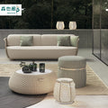 Nordic Outdoor Sofa Balcony Courtyard Rattan Chair Hotel Villa Leisure Rattan Sofa Chair Three Piece Rattan Sofa
