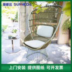 Outdoor Tables And Chairs Complete Set Of Aluminum Alloy Tables And Chairs Courtyard Terrace Outdoor Furniture Leisure Round Table Sofa High Back Chair Combination