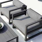 Nordic Cast Aluminum Alloy Sofa Terrace Balcony Courtyard Flat Outdoor Loft Commercial Street Modern Sofa Coffee Table Combination