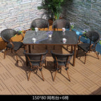 Outdoor Leisure Courtyard Net Cloth Bamboo Rattan Chair Balcony Cafe Five Piece Set Of Combined Tables And Chairs Open-air Restaurant Tables And Chairs