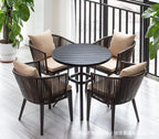 Modern Leisure Courtyard Outdoor Rattan Tables And Chairs Outdoor Villa Milk Tea Shop Chair With Tea Table Combination Outdoor Furniture
