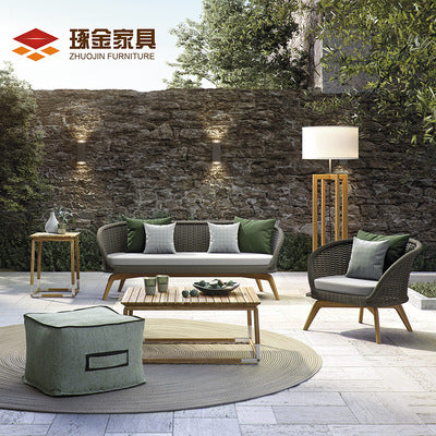 Outdoor Furniture Combination Nordic Rattan Art Sofa Outdoor Villa Courtyard Balcony Rattan Sofa Chair Combination