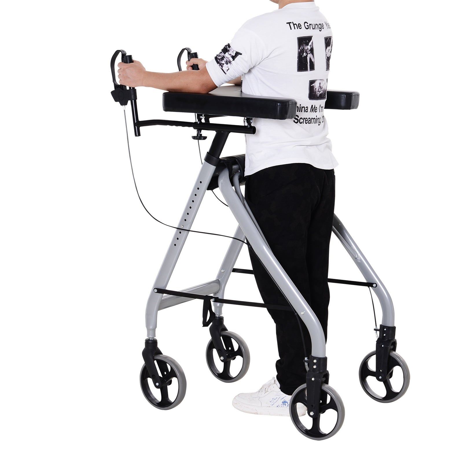 Aluminium Alloy Four Wheels Rollator for Rehabilitation of the Elderly