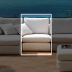 Outdoor Rattan Chair Sofa Pastoral Leisure Rattan Cloth Sofa Combination Large And Small Family Living Room Corner Rattan Sofa
