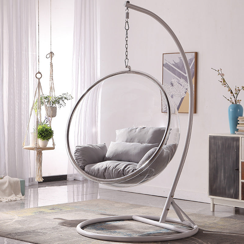 Nordic wind net red glass ball transparent bubble chair hemisphere hanging chair space chair acrylic hanging basket girl heart room