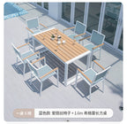 Outdoor Leisure Table And Chair Combination Outdoor Chair Cafe Courtyard Terrace Garden Plastic Wood Table And Chair Teslin Cloth Chair