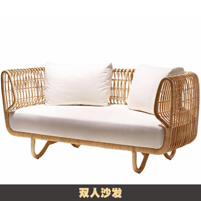 Rattan Sofa Outdoor Garden Southeast Asian Style Rattan Balcony Small Tea Table Indoor Courtyard Outdoor Furniture Combination