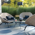 Modern Terrace Outdoor Single Rattan Sofa Simple Outdoor Double Recliner Combination Leisure Outdoor Furniture