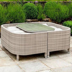 Outdoor Rattan Sofa Balcony Hotel Courtyard Rattan Chair Three Outdoor Imitation Rattan Tables And Chairs Combination Storage Double Sofa