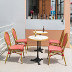 Outdoor Leisure Dining Chair Rattan Chair Three Piece Set Of Rattan Tables And Chairs American PE Imitation Rattan Cafe Courtyard Balcony Tables And Chairs
