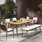 Nordic Outdoor Teak Rattan Tables And Chairs Courtyard Garden Villa Hotel Home Stay Model Room Outdoor Furniture Matching