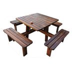 Outdoor Anticorrosive Carbonized Tables And Chairs Integrated Tables And Chairs Leisure Outdoor Tables And Chairs Park Solid Wood Balcony