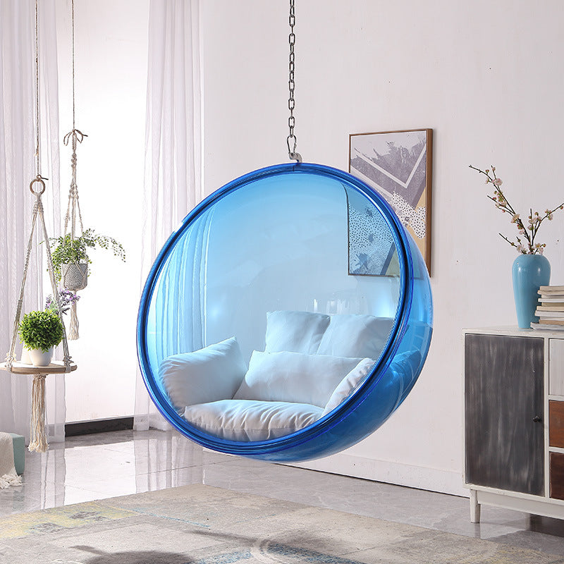 Nordic wind net red glass ball transparent bubble chair hemisphere hanging chair space chair acrylic hanging basket girl heart room