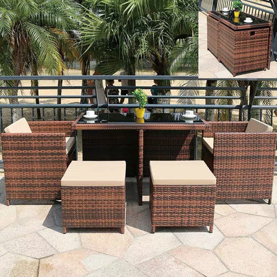 Outdoor Rattan Woven Storage Tables And Chairs Leisure Courtyard Terrace Garden Rattan Chair Hotel Resort Modern Rattan Woven Sofa Chair
