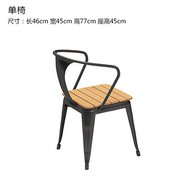 Qianmu Modern Simple Outdoor Tables And Chairs Milk Tea Shop Coffee Shop Outdoor Leisure Table Courtyard Plastic Wood Table And Chair Combination