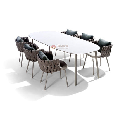 Outdoor Leisure Dining Table And Chair Combination Outdoor Balcony Single Rattan Chair Three Piece Villa Courtyard Garden Terrace Furniture