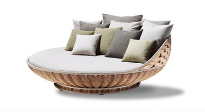 Outdoor Home Stay Bird's Nest Swing Rattan Round Hammock Hanging Chair Garden Double Basket Hammock Sofa Round Bed