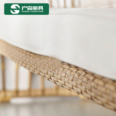 Rattan Chair Sofa Outdoor Leisure Combination Living Room Rattan Balcony Sunscreen Waterproof Outdoor Home Stay Villa Courtyard Furniture