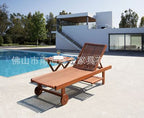 Outdoor Teak Furniture Outdoor Villa Garden Solid Wood Bed Lounge Chair Courtyard Lounge Chair Outdoor Tables And Chairs