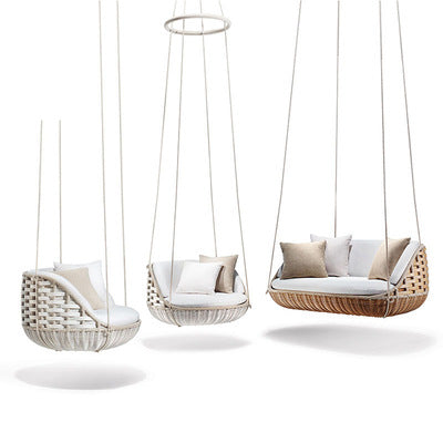 Outdoor Home Stay Bird's Nest Swing Rattan Round Hammock Hanging Chair Garden Double Basket Hammock Sofa Round Bed