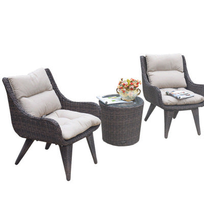 Rattan Chair Three Piece Set Balcony Small Table And Chair Leisure Outdoor Courtyard Tea Table Combination Outdoor Terrace Rattan Armchair